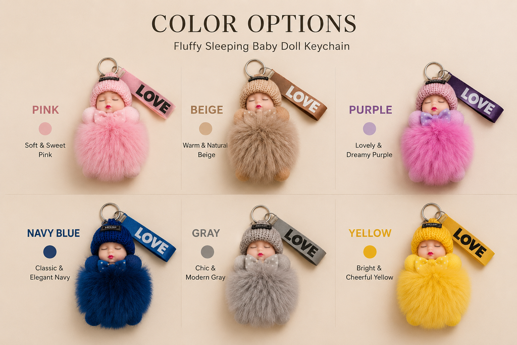 Cute Fluffy Baby doll Keychain