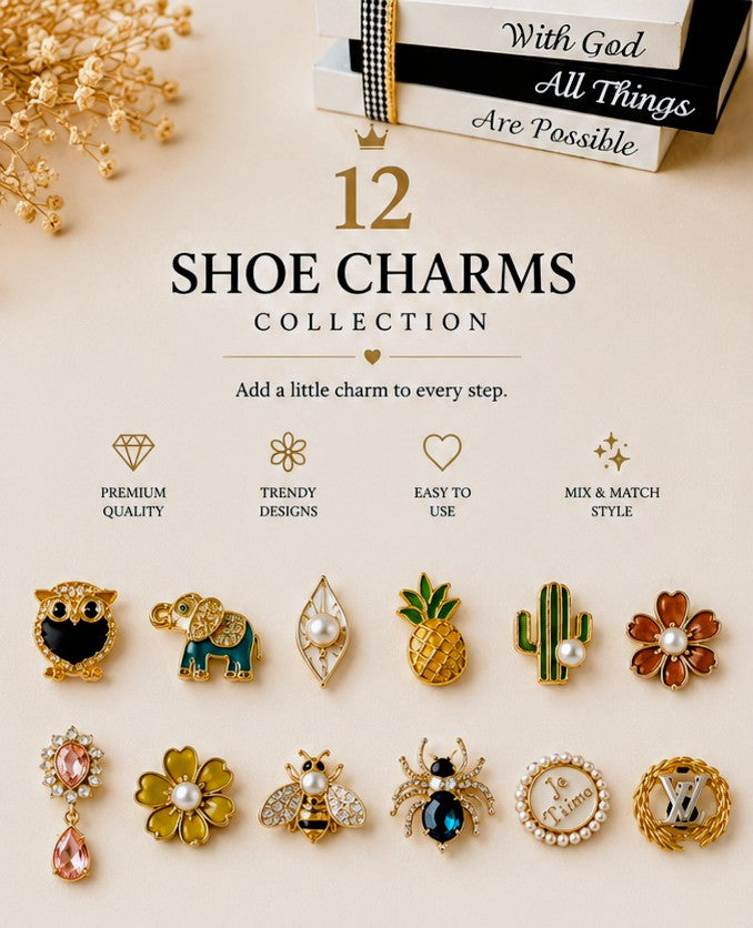 Cute Shoe Charms Bundle – 10 Pieces