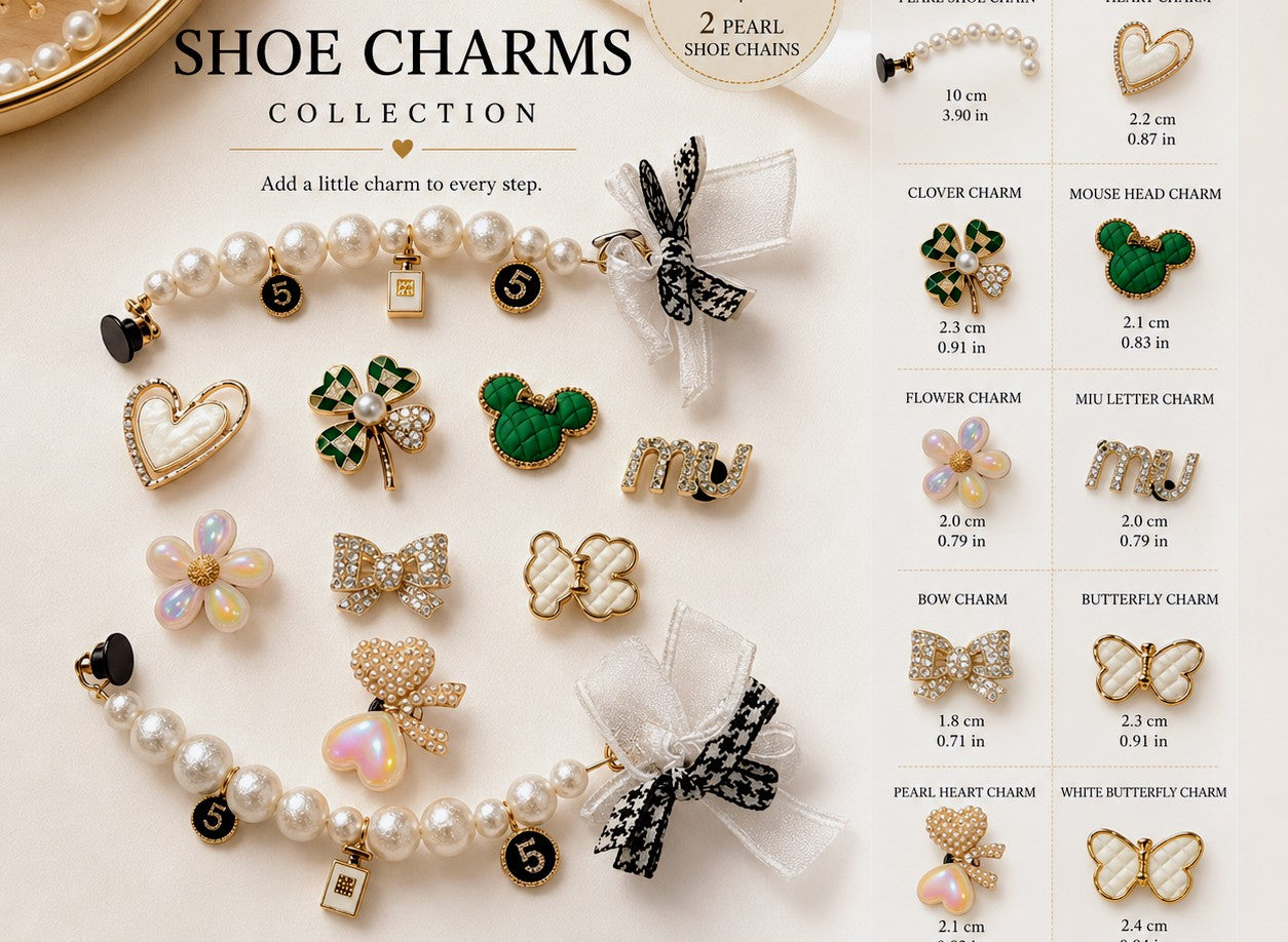 Cute Shoe Charms Bundle – 10 Pieces